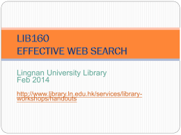 Information Research on the Web - Library