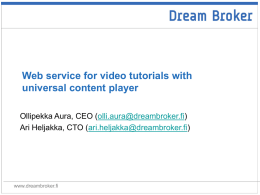 Web service for tutorials with universal content player