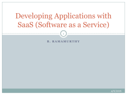 Developing Applications with SaaS (Software as a Service)