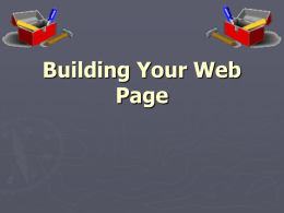 Building Your Web Page