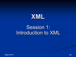 Introduction to XML - Department of Computer Science and