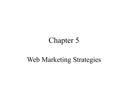 Marketing Strategies on the Web