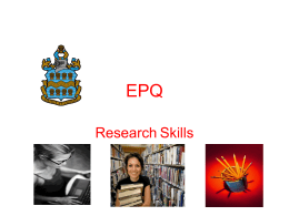 EPQ Research Skills