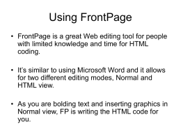 Using FrontPage