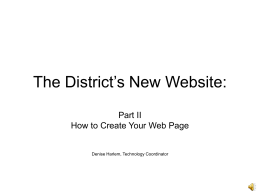 How to Create Your Web Site