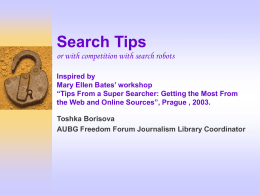 Search Tips - Freedom Forum