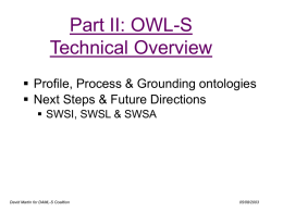 Part II: OWL-S Technical Overview - ICS