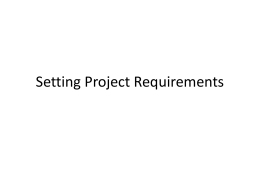 Setting Project Requirements