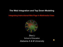 Web Integration and Top Down Modeling