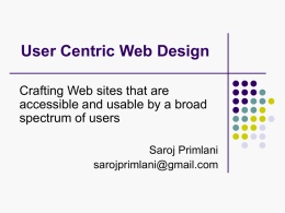 User Centric Web Design