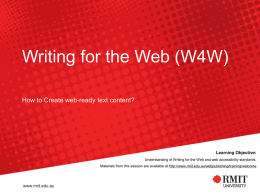Writing for the Web (W4W)