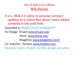 Use of web 2.0 in Library RSS Feeds
