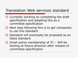 Translation Web services standard