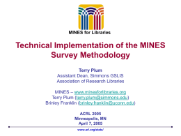 Technical Implementation of the MINES Survey