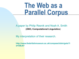 The Web as a Parallel Corpus