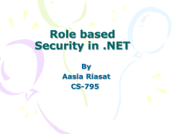 Role base Security in .NET