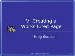 Creating a Works Cited Page