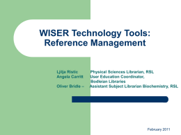 WISER Technology Tools - Reference