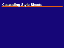 Cascading Style Sheets - School of Information