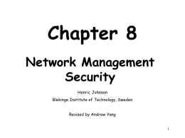 Chapter 8 Network Management Security