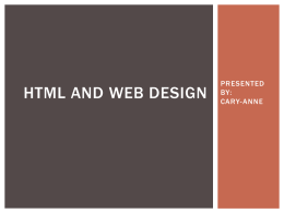 HTML - Web Design & Publishing