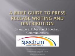 A Brief Guide to Press release writing and distribution