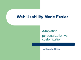 Web Usability Made Easier