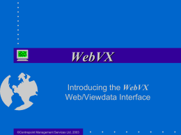 WebVX - Centrepoint Travel Software