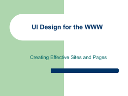 Web Design - Personal Web Pages