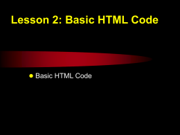 Lesson 2: Basic HTML Code