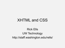 HTML, XHTML, and CSS - UW Staff Web Server