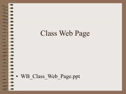 Class Web Page