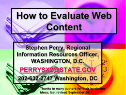 The SIX A`s for Evaluating Web Content