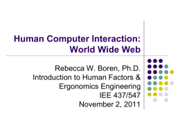 Human Computer Interaction: Internet