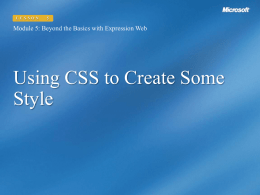Using CSS to Create Some Style
