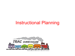 Section 8 - Lesson planning