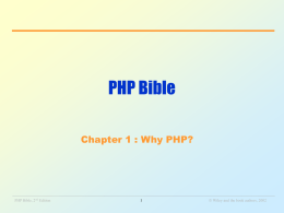 PHP Bible – Chapter 1