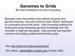 GenomesToGrids-talk - IUBio Archive for Biology