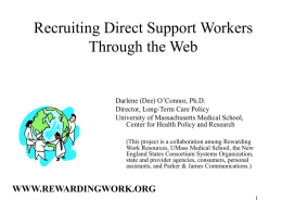 Innovations in Web-based Recruitment of Direct Support Workers