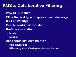 Collaborative Filtering & Recommender Systems