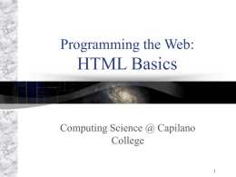 Comp101: Basic HTML