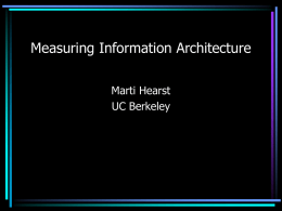 Measuring Information Architecture