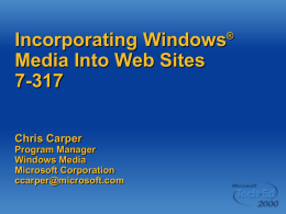Incorporating Windows Media into Web Sites