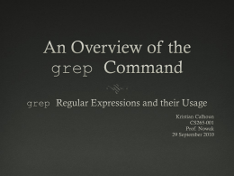 An Overview of the Grep Command - Computer Science