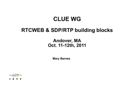 CLUE and RTCWEB