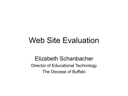 Web Site Evaluation - Diocese of Buffalo
