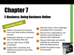 Chapter 7 - Electronic Commerce: Doing Business Online