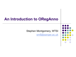 An introduction to Oreganno