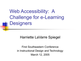 Considerations for Studying Web Accessibility