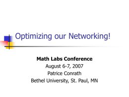 OptimizingOurNetwork - Math and Computer Science